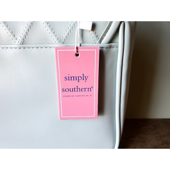 Simply Southern Mint Green Shoulder Bag Purse Gold Chain Quilted Pattern NWT - Picture 5 of 16